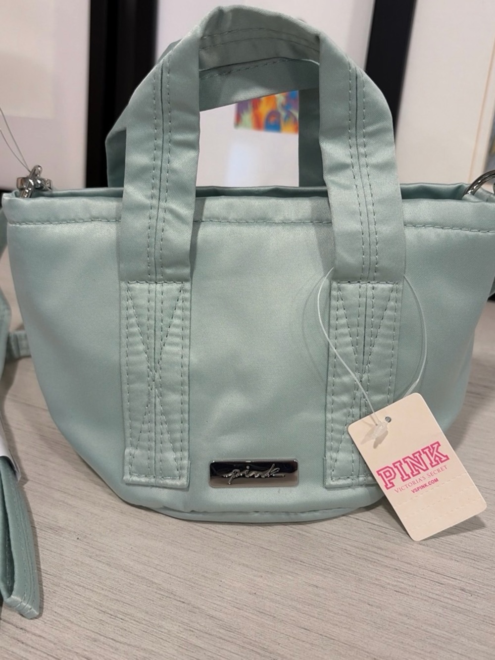 NWT PINK Victoria's Secret Purse Teal Convertible to Shoulder Bag